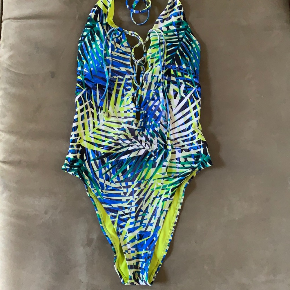 Aerie Palm Print One Piece Swimsuit
